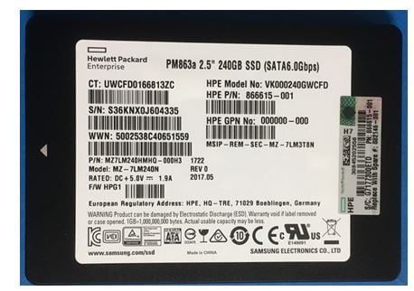 866615-001 HPE | 240GB SATA 6Gbps 2.5" SFF Read Intensive SSD
