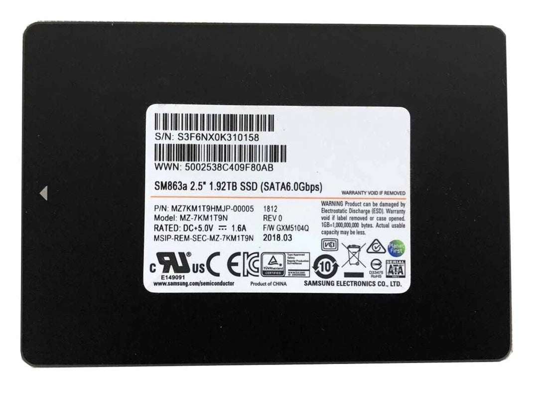 MZ-7KM1T9N Samsung | 1.92TB SATA 6Gbps 2.5inch Solid State Drive