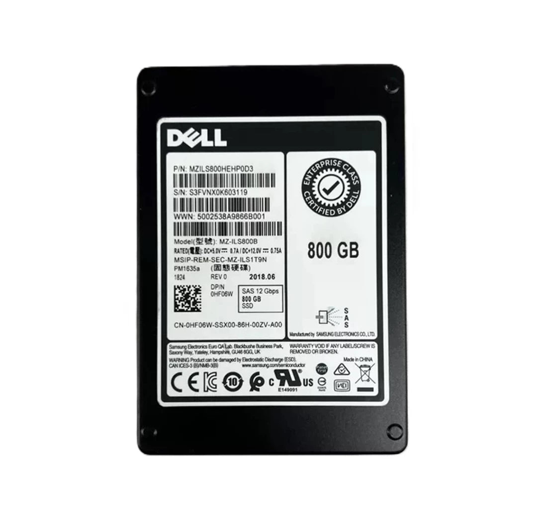 MZ-ILS800B Samsung | PM1635a Mixed Use SSD 800 GB SAS 12Gb/s DELL