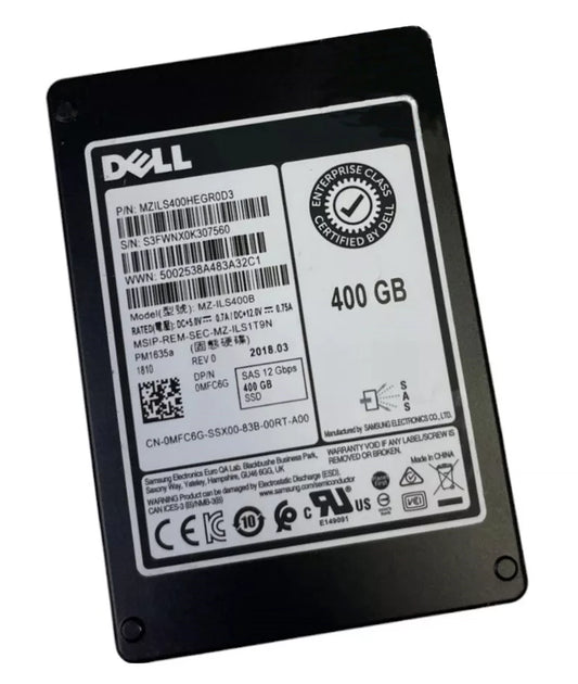 MZILS400HEGR0D3 Samsung | PM1635a 400GB SAS 12Gbps 2.5inch SSD Dell