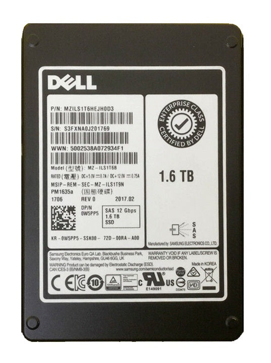 MZILS1T6HEJH0D3 Samsung | 1.6Tb SAS 12Gbps 2.5inch SSD Dell