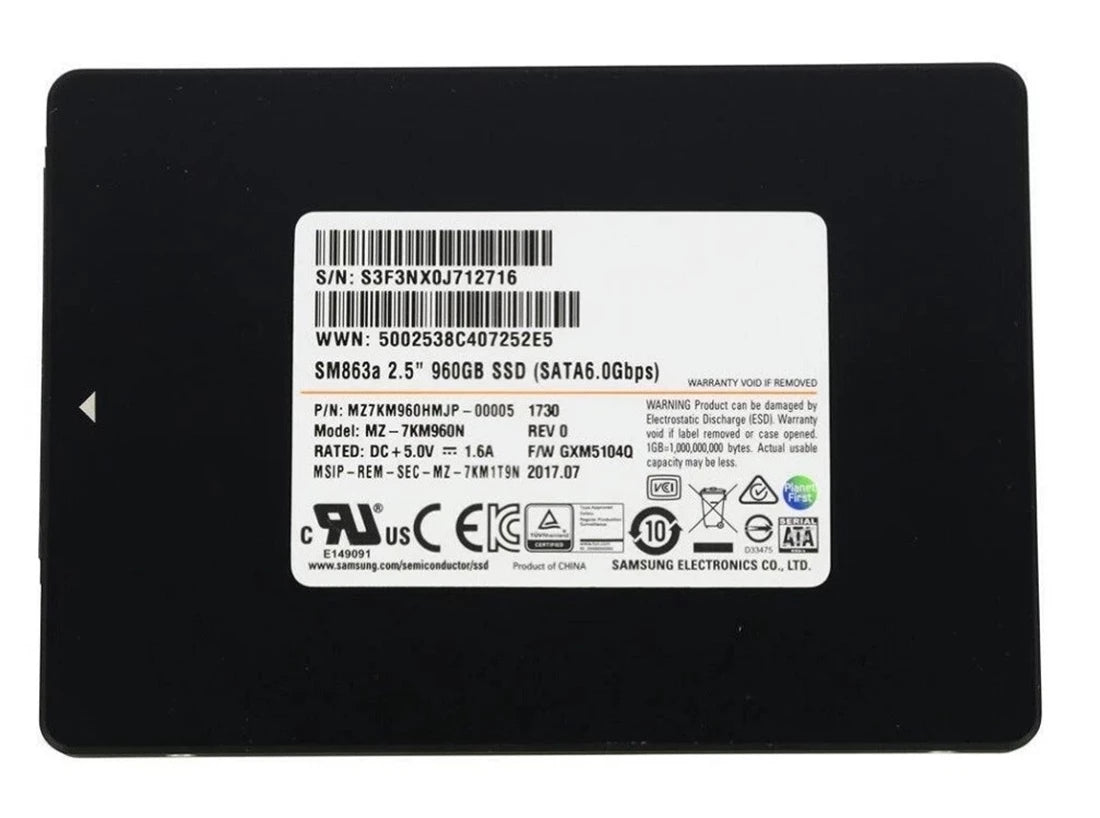 MZ7KM960HMJP Samsung | SM863a 960gb SATA 6Gbps 2.5Inch SSD