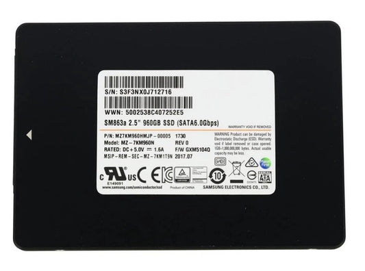 MZ7KM960HMJP Samsung | SM863a 960gb SATA 6Gbps 2.5Inch SSD