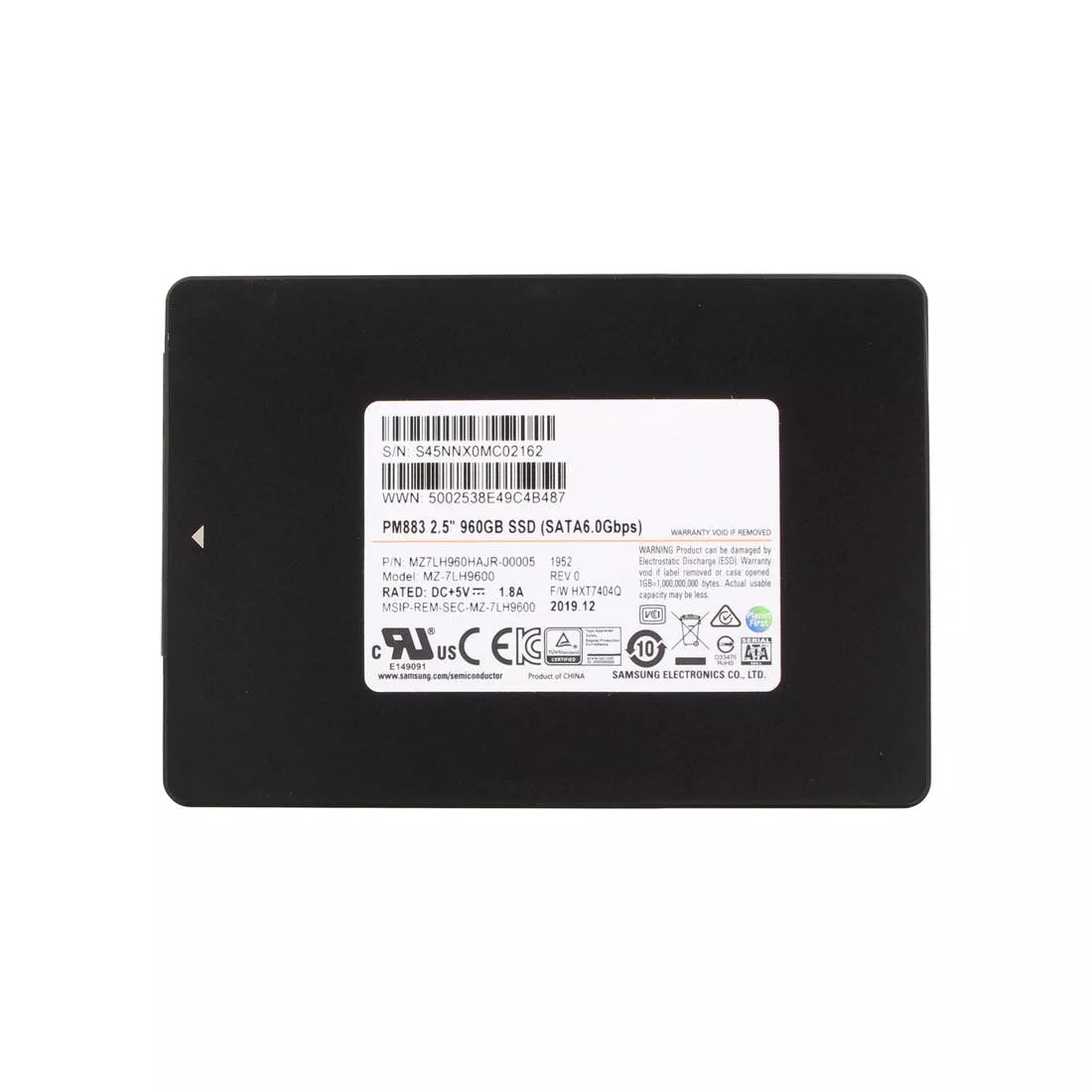 MZ7LH960HAJR Samsung | PM883 SSD 960 GB SATA 6Gb/s