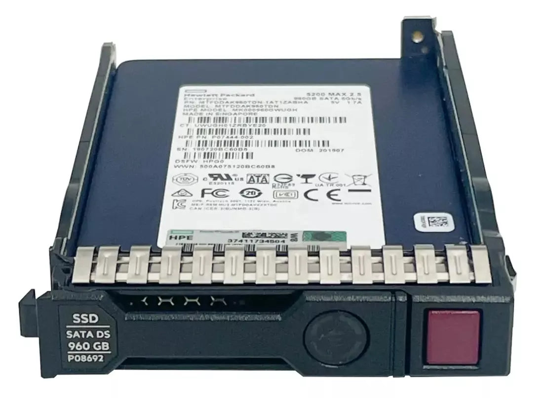 P07444-002 HPE | Mixed Use 960GB SATA 6g SFF SC TLC DS SSD