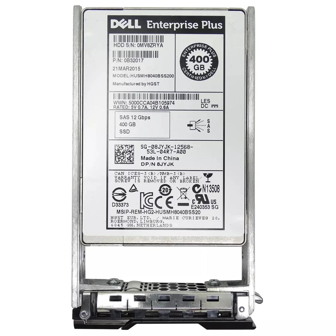 8JYJK Dell | EP+ Compellent 400GB SAS 12Gbps SSD