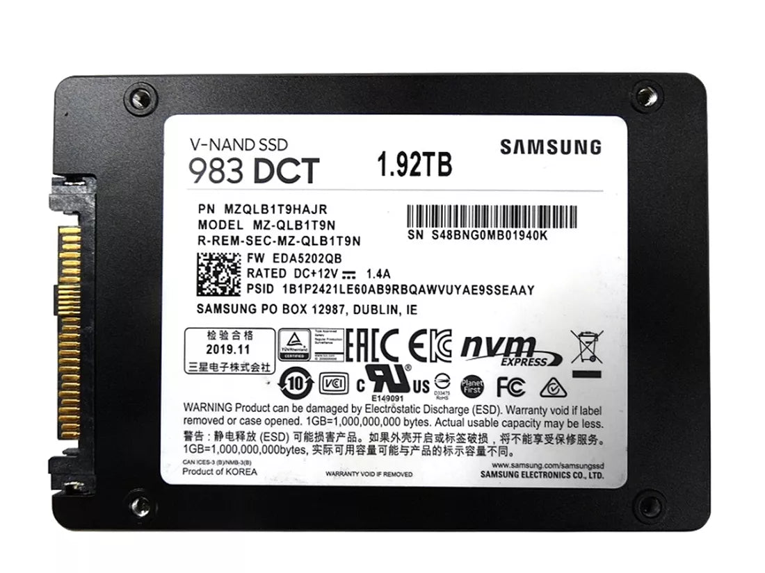MZ-QLB1T9N Samsung | 983 DCT SSD 1.92 TB Pci Express 3.0 x4 (NVMe)