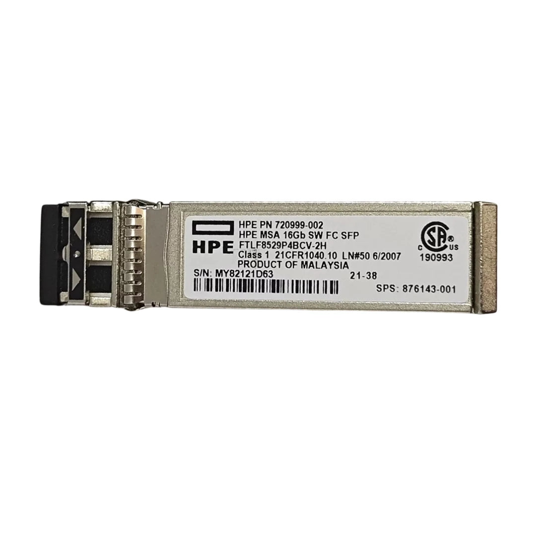 720999-002 HPE | MSA 2040 16GB Short WAVE Fibre Channel SFP+ 4 Pack Transceiver