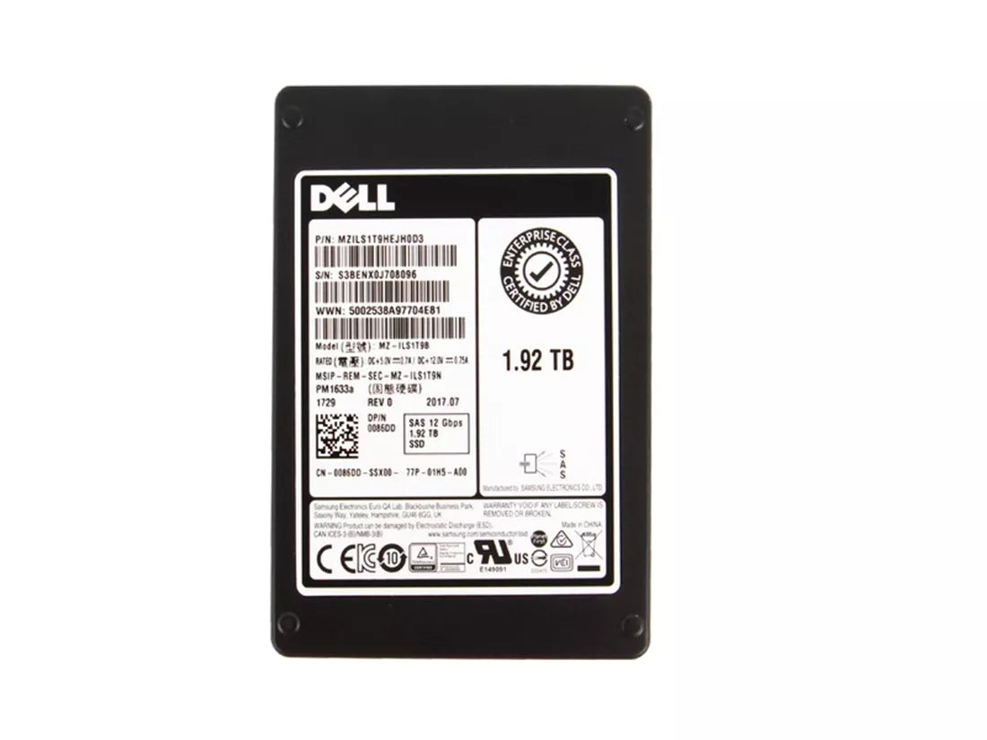 MZ-ILS1T9B Samsung | PM1633a SSD 1.92 TB SAS 12Gb/s DELL