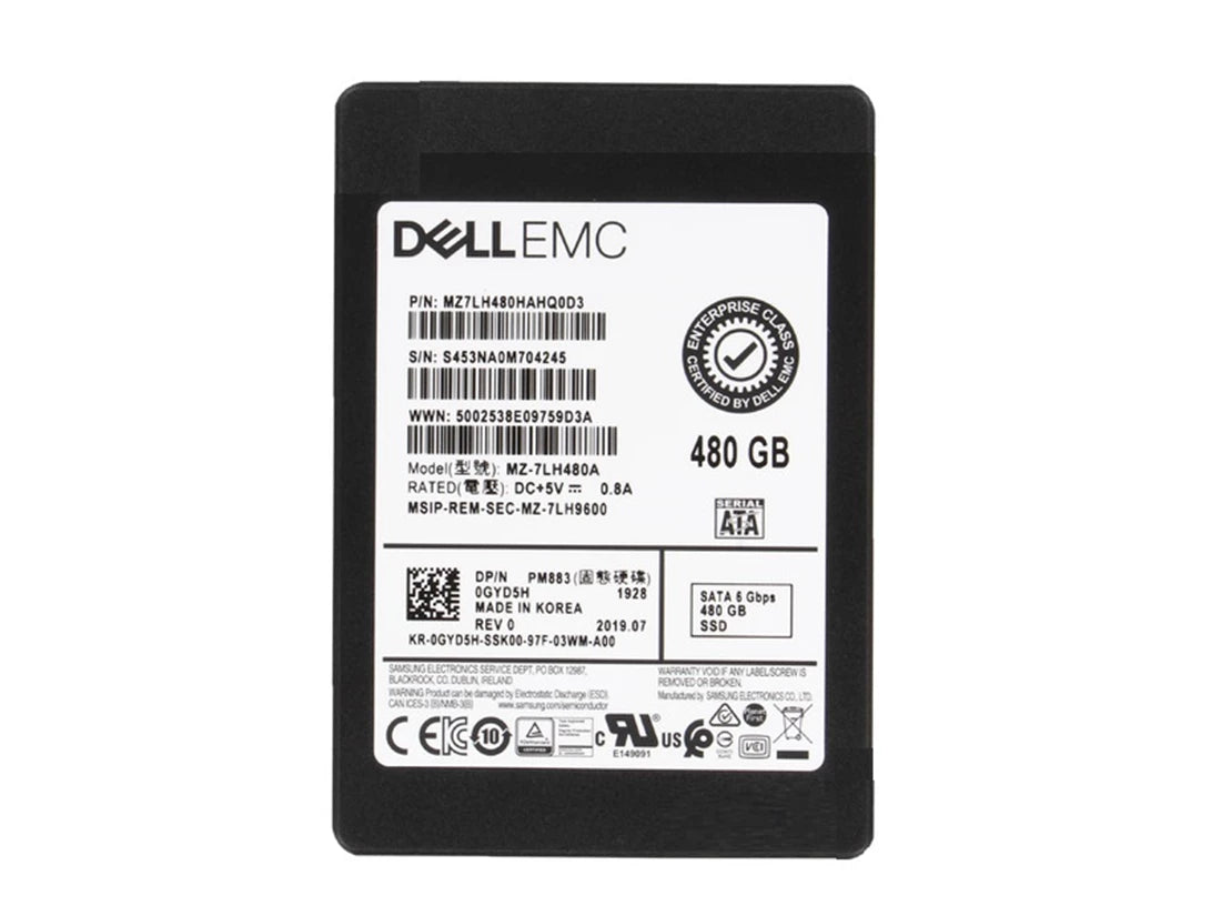 MZ7LH480HAHQ0D3 Samsung | PM883 Read Intensive SSD 480 GB SATA 6Gb/s DELL