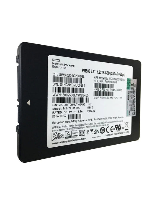 MZ7LH1T9HMLT-00AH3 Samsung | PM883 Read Intensive SSD 1.92 TB SATA 6Gb/s HPE