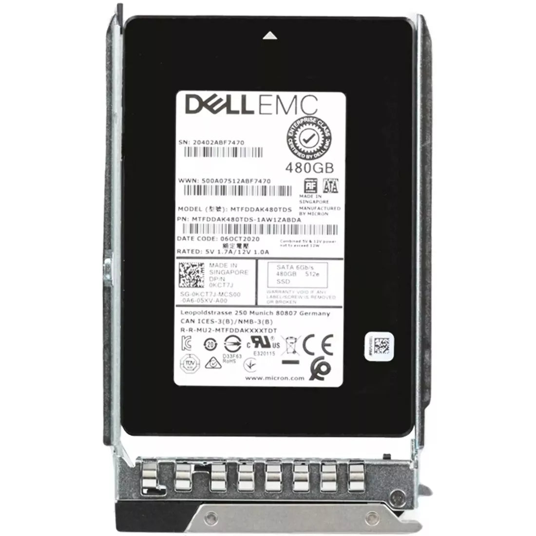 KCT7J Dell | 480GB SATA 6Gbps Read Intensive 1 DWPD 2.5 Inch Hot Plug SSD