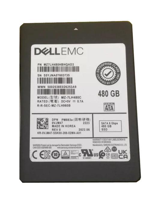 MZ7LH480HBHQAD3 Samsung | 480GB 2.5inch SATA 6Gbps Internal SSD