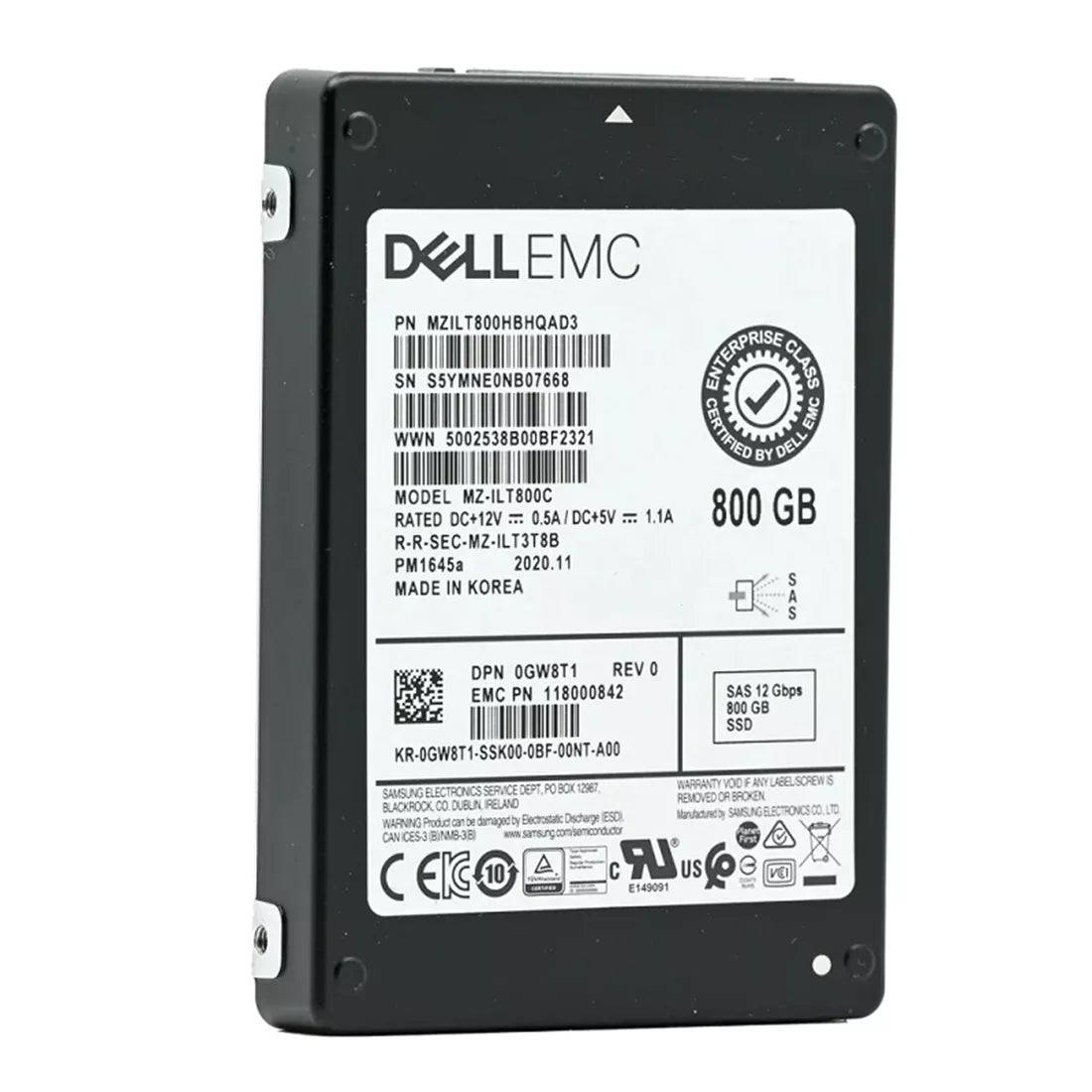 MZILT800HBHQAD3 Samsung | PM1645a Mixed Use SSD 800 GB SAS 12Gb/s DELL