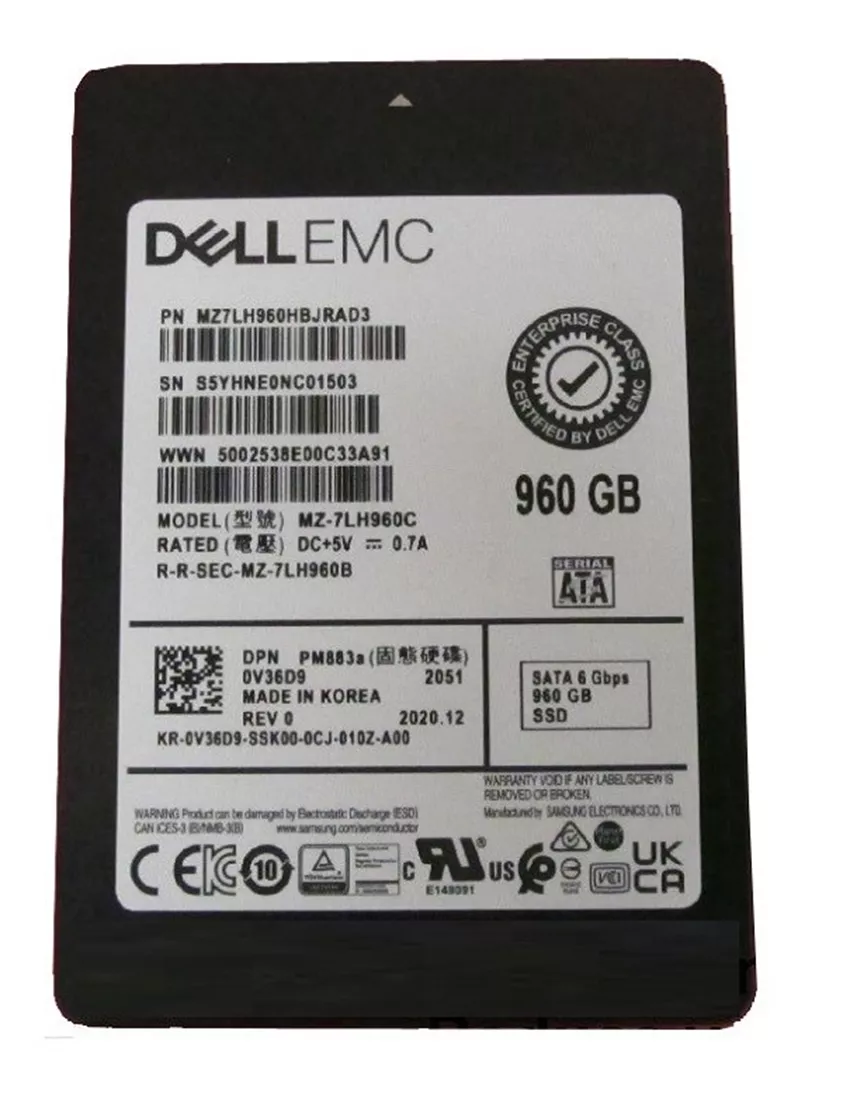 MZ-7LH960C Samsung | SM883A Read Intensive SSD 960 GB SATA 6Gb/s DELL