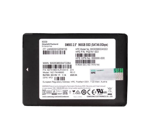 MZ7KH960HAJR-000H3 Samsung | SM883 Mixed Use SSD 960 GB SATA 6Gb/s HPE