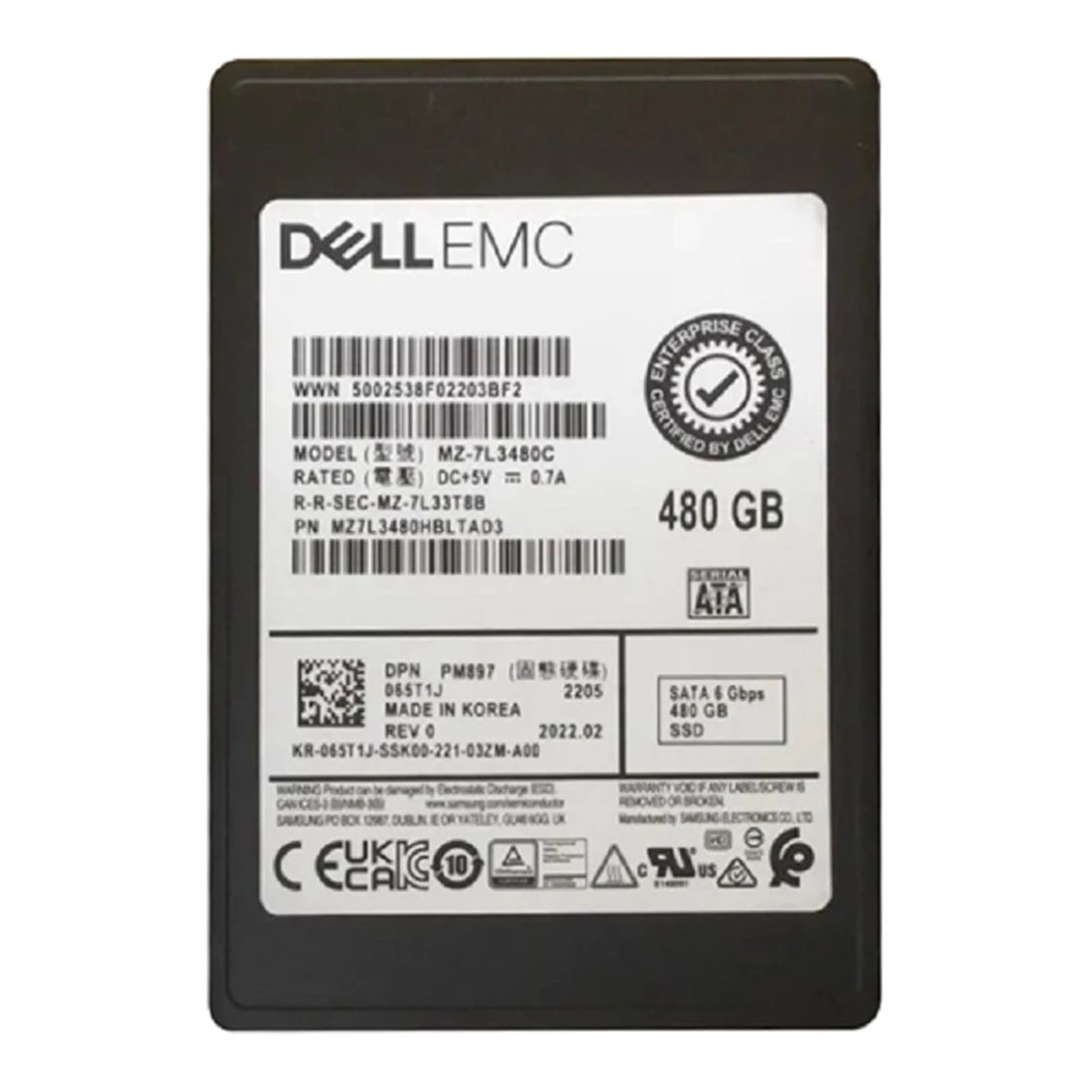 MZ7L3480HBLTAD3 Samsung | PM897 Mixed Use SSD 480 GB SATA 6Gb/s DELL