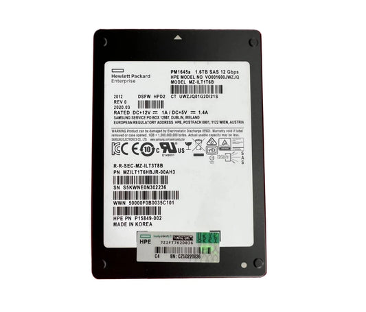 MZ-ILT1T6B Samsung | PM1645a Mixed Use SSD 1.6 TB SAS 12Gb/s HPE