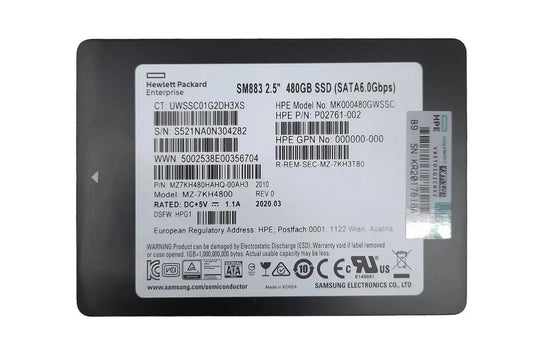 MZ7KH480HAHQ-00AH3 Samsung | SM883 Mixed Use SSD 480 GB SATA 6Gb/s HPE