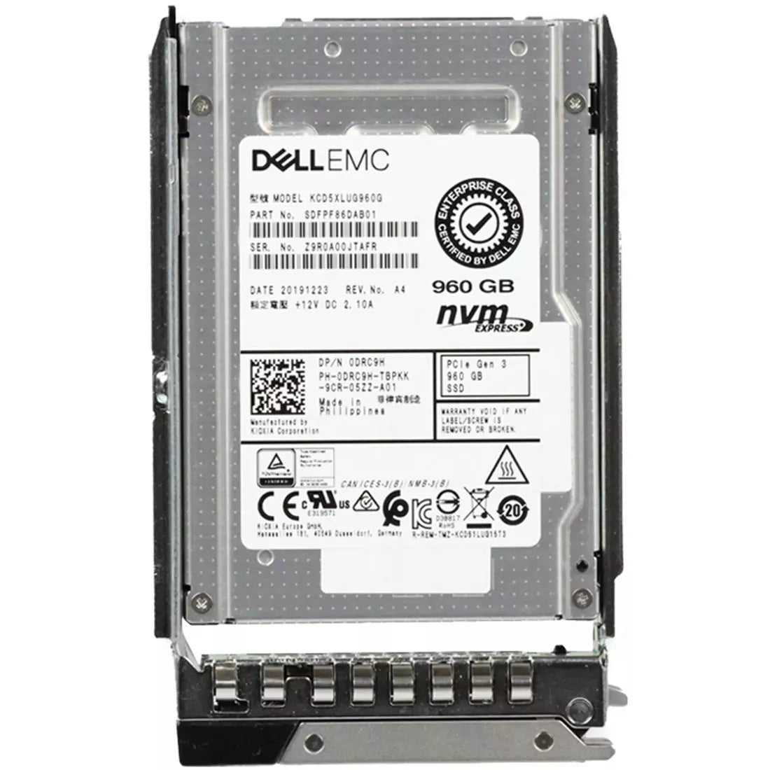 DRC9H Dell | 960GB NVME PCIe Gen3x4 U.2 2.5in Solid State Drive