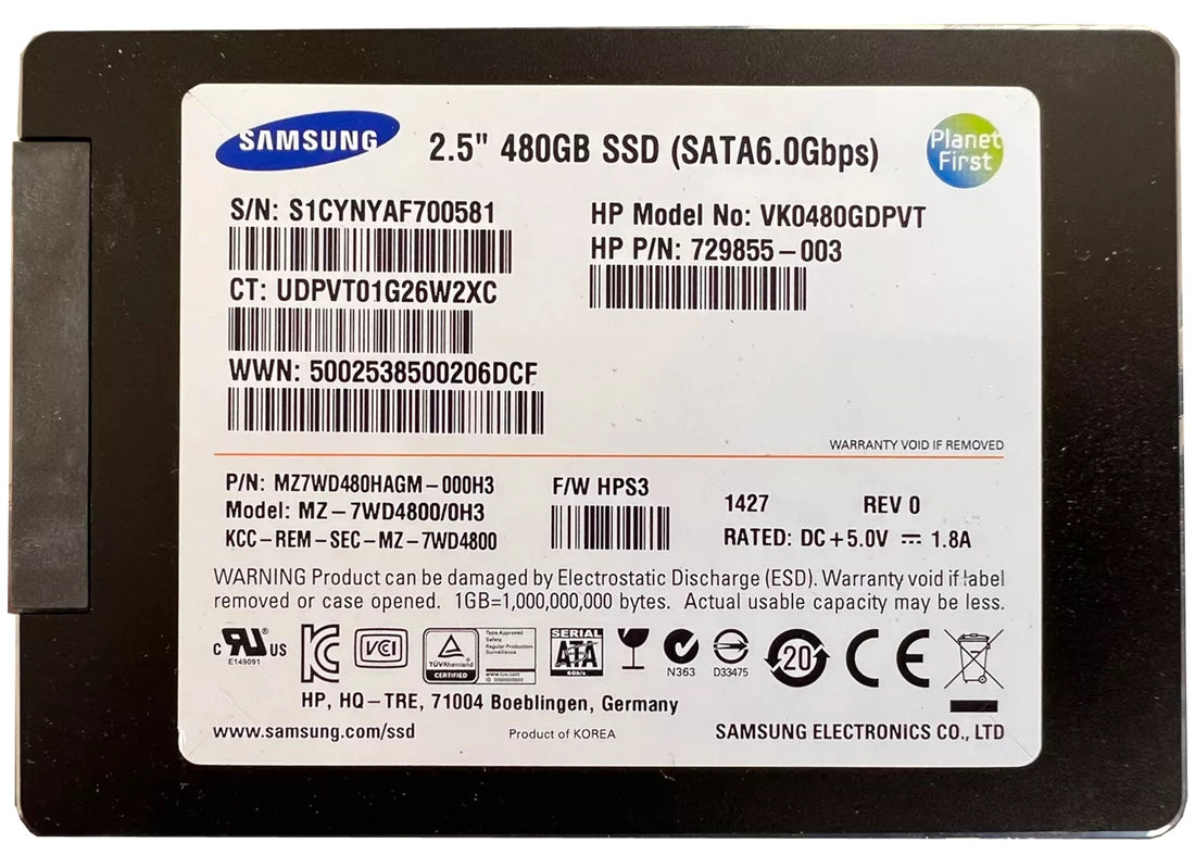 MZ7WD480HAGM-000H3 Samsung | 480GB 2.5Inch SATA 6Gbps Solid State Drive