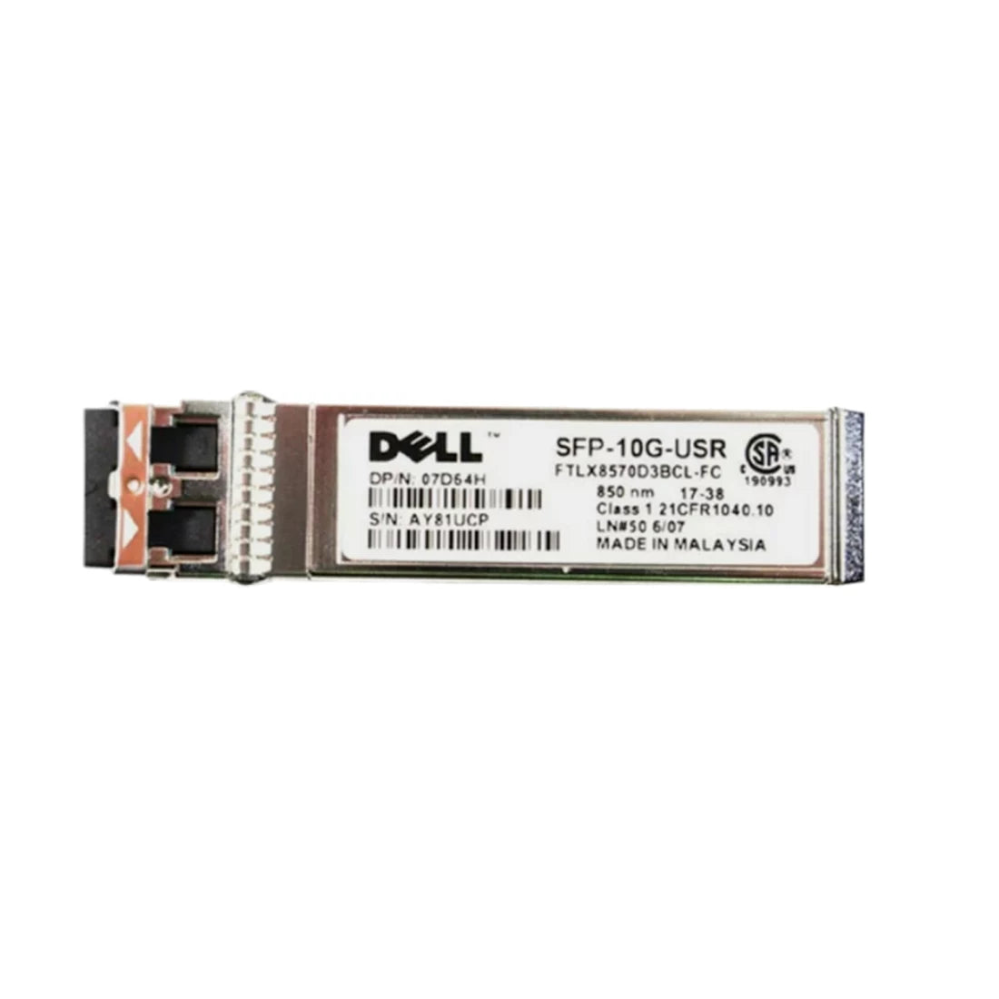 FTLX8570D3BCL-FC Dell | Networking Transceiver SFP+ 10GbE SR 850nm Wavelength 300 meter Reach