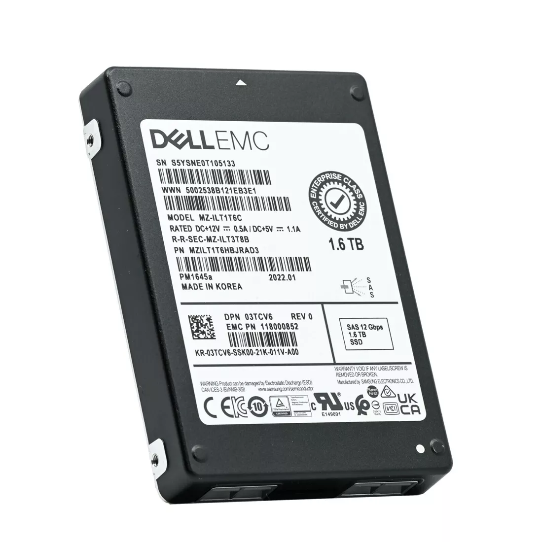 MZ-ILT1T6C Samsung | PM1645a SSD 1.6 TB SAS 12Gb/s DELL