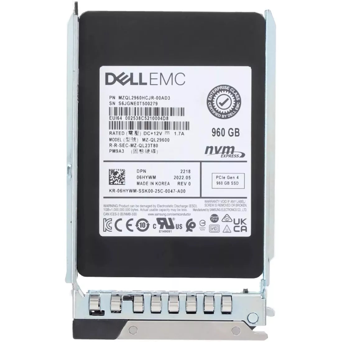 6HYWM Dell | 960GB PCIe Gen4 NVMe U.2 2.5" RI SSD