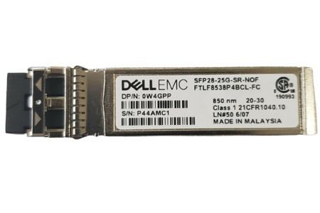 407-BBXU Dell | 25GbE SFP28 SR No FEC MMF Duplex LC