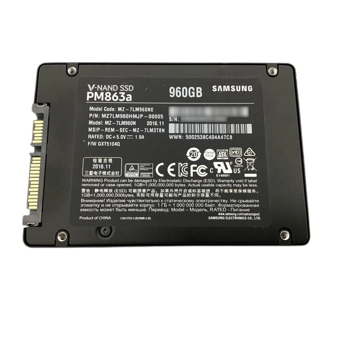 MZ-7LM960NE Samsung | PM863a 960GB SATA 6Gbps 2.5inch SSD