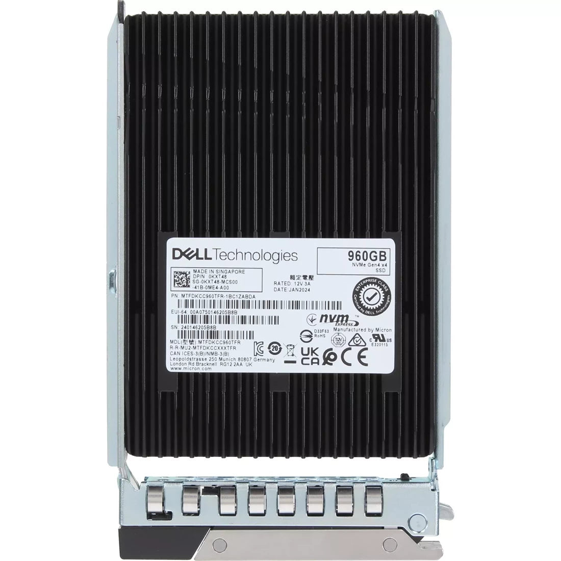 KXT48 Dell | 960GB DC NVMe Read Intensive Drive U.2 Gen4 with Carrier