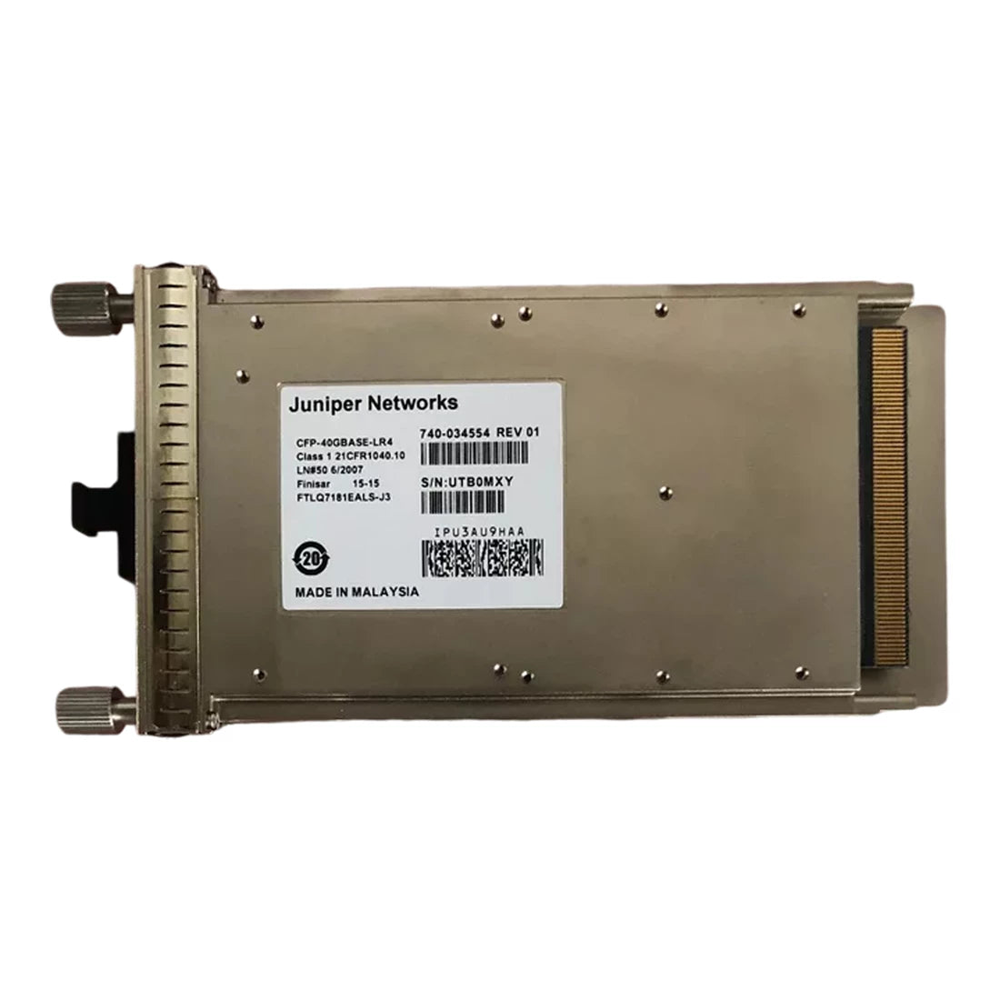 740-034554 Juniper Networks | 40GBASE-LR4 CFP pluggable module compliant with IEEE 802.3ba