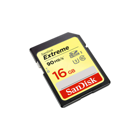 SDSDXNE-016G-GNCIN SanDisk | 16GB Extreme SDHC UHS-I/U3 Class 10 Memory Card, Speed Up to 90MB/s