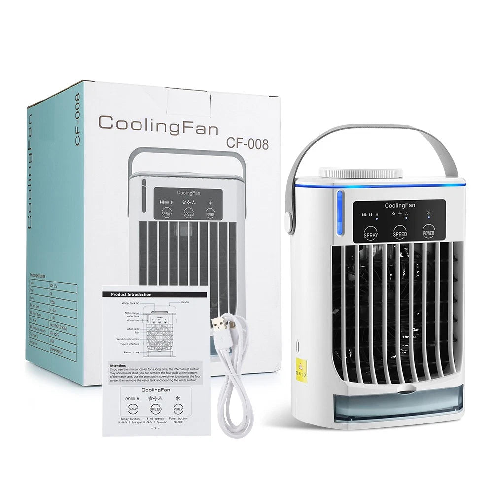 Portable Mini Air Conditioner Humidifier USB Cooler Fan – Home Desktop Cooling Fan