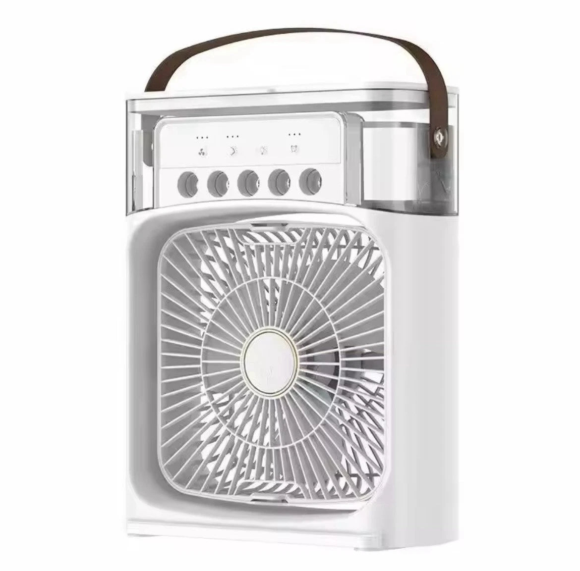 Portable Air Cooler Humidifier Fan USB Mini Air Conditioner with 3 Speeds & LED Light