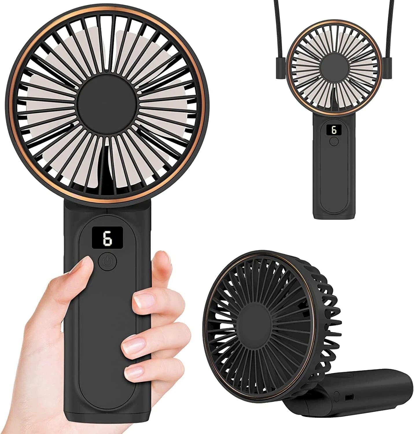 Handheld Fan – 4000mAh Rechargeable 180° Foldable Personal Fan