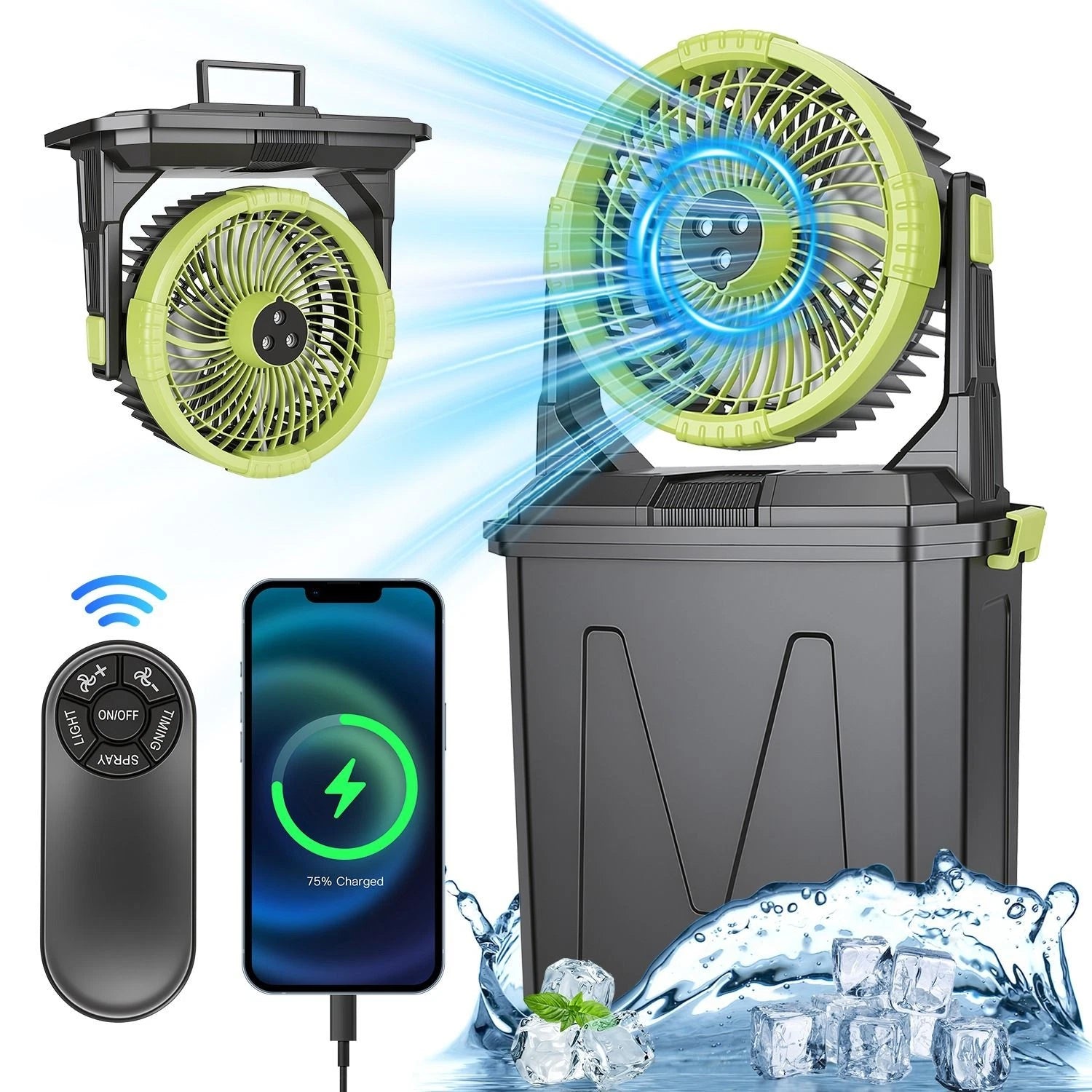 5-in-1 Portable Misting Fan – 20000mAh with 10L Bucket