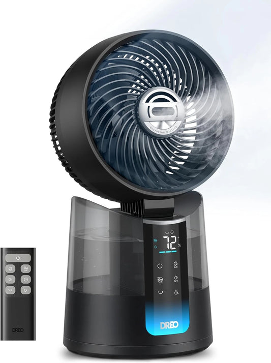 DREO DR-HEC006 Portable Misting Fan – 26 ft/s Wind Speed, Oscillating & Remote Control