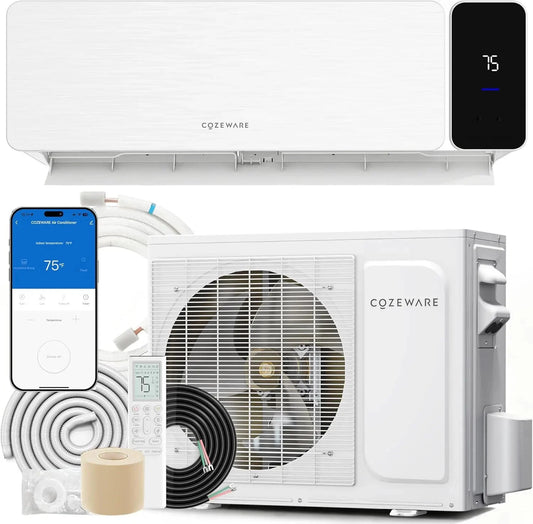 Cozeware Mini Split AC Heat Pump – 9K / 12K / 18K / 24K BTU with Wi-Fi & Alexa