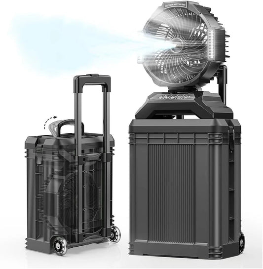 4 Gallon Large Portable Misting Bucket Fan – 40000mAh Rechargeable