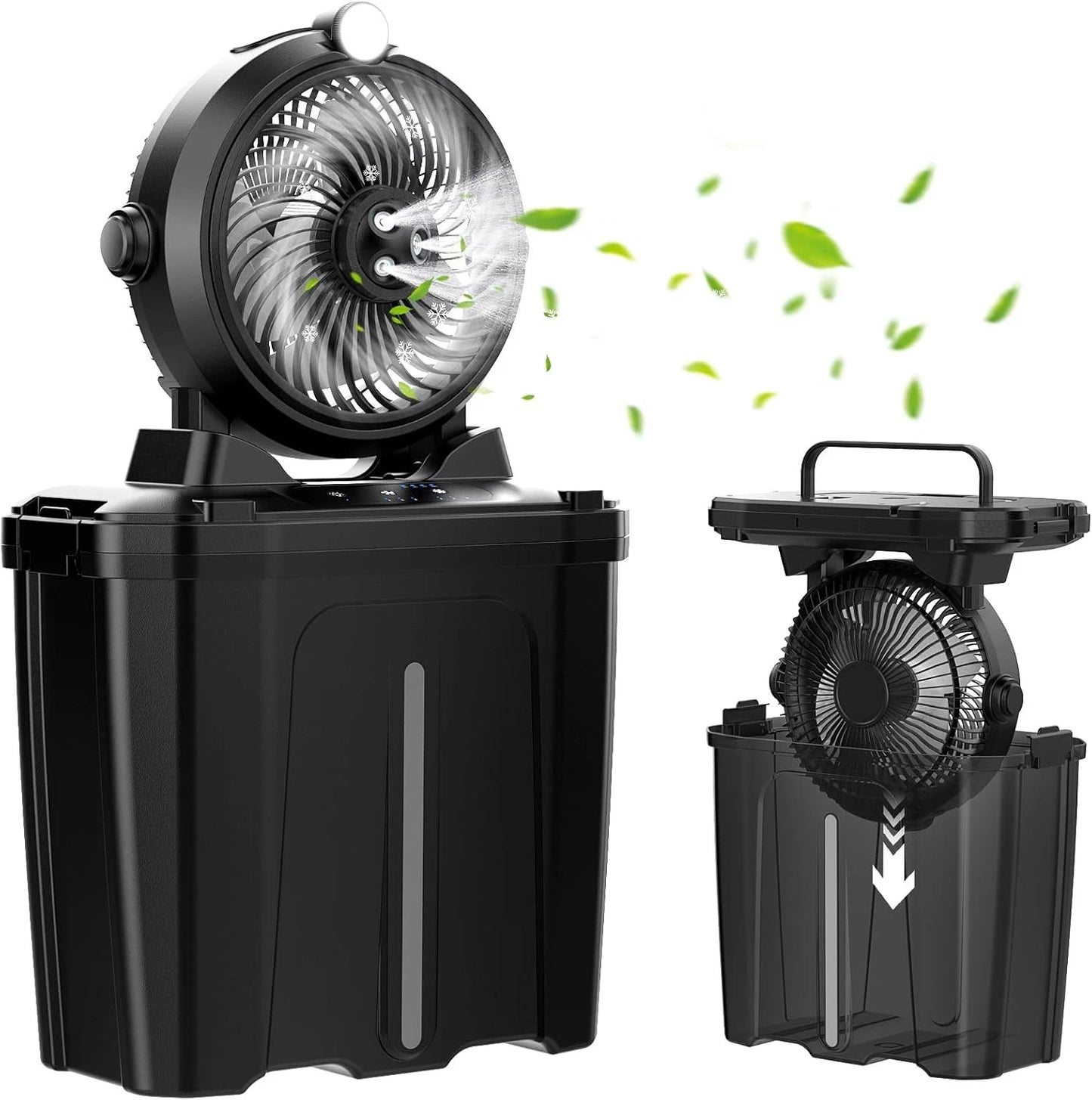 Portable Misting Fan with 11L Bucket & 20000mAh Rechargeable Battery