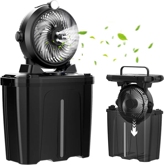 Portable Misting Fan with 11L Bucket & 20000mAh Rechargeable Battery