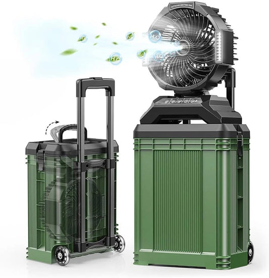 4 Gallon Large Portable Misting Bucket Fan – 40000mAh Rechargeable