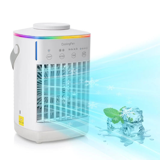2-Pack Portable Mini Air Conditioner 3-in-1 Quiet Air Cooler / Humidifier / Cooling Fan