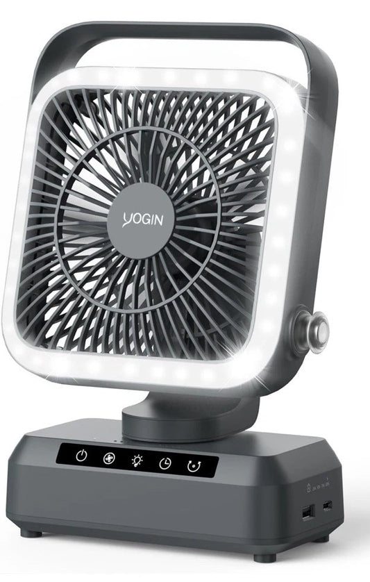 Rechargeable Battery Powered Fan 20000mAh Portable Camping Fan with 360° Rotation